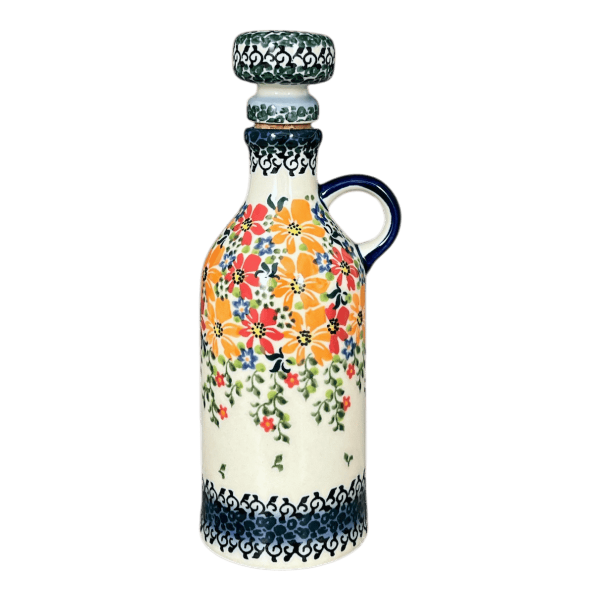 Bottle with Cork, 11 oz in "Red & Orange Dream" by Galia | GB02-UHP