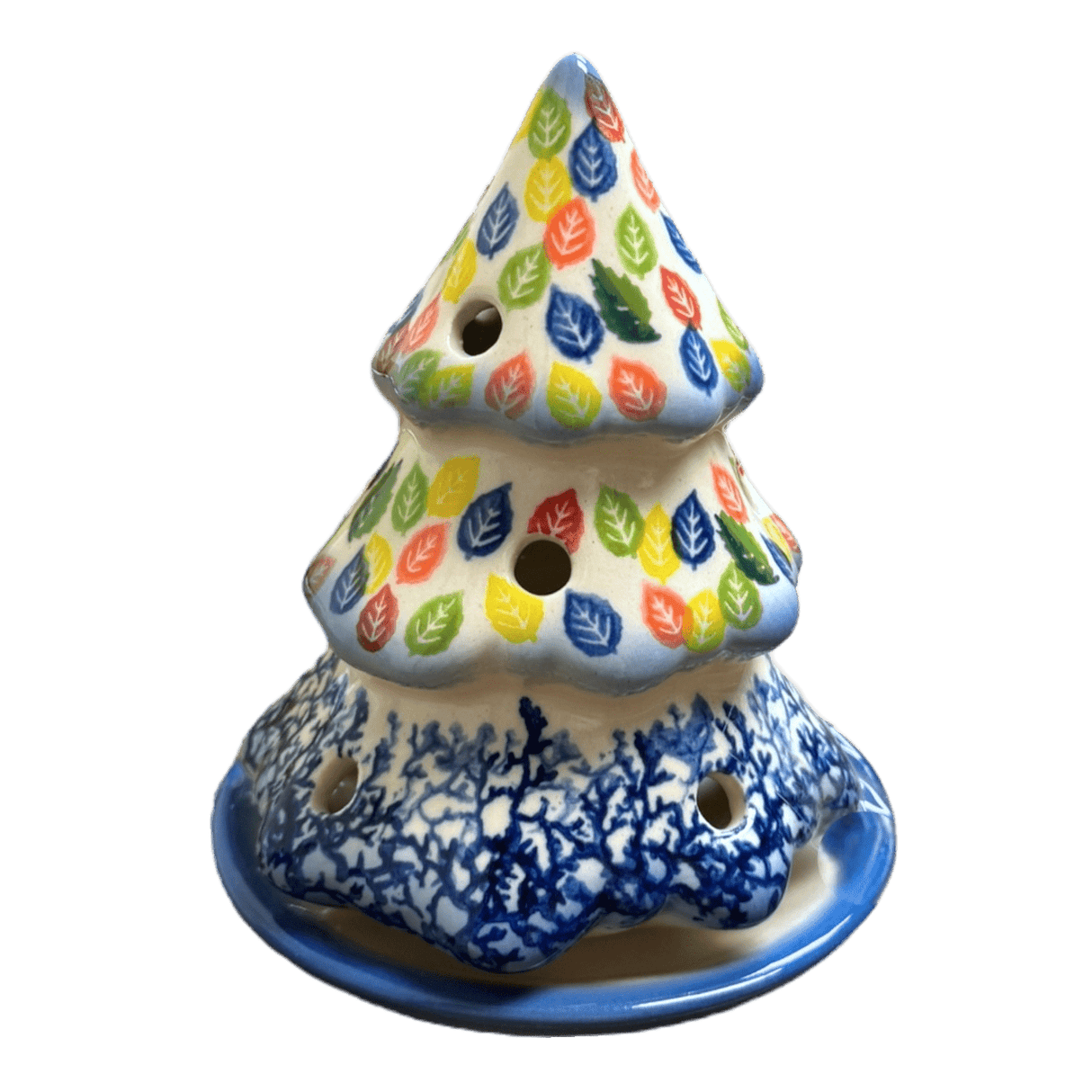 Luminary, Christmas Tree, 5" Small in "Rainbow Leaves" by Galia | GCH03-PL1