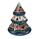Luminary, Christmas Tree, 5" Small in "Draping Red Florals" by Galia | GCH03-PW3