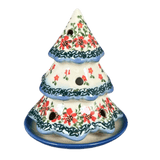 Luminary, Christmas Tree, 5" Small in "Draping Red Florals" by Galia | GCH03-PW3