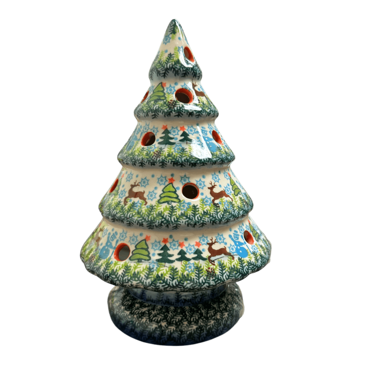 Luminary, Christmas Tree, 10" Large in "Reindeer Dance" by Galia | GCH05-USB1