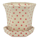 Flower Pot, Hexagonal, 5" Small in "Dotted Reds" by Galia | GDN08-PG3