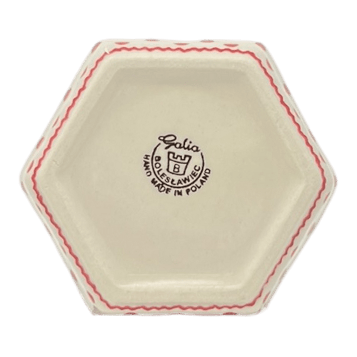 Flower Pot, Hexagonal, 5" Small in "Dotted Reds" by Galia | GDN08-PG3