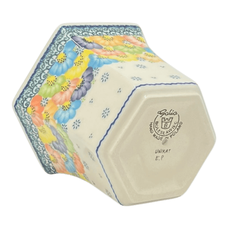 Flower Pot, Hexagonal, 5" Small in "Rainbow Wreath" by Galia | GDN08-UV3