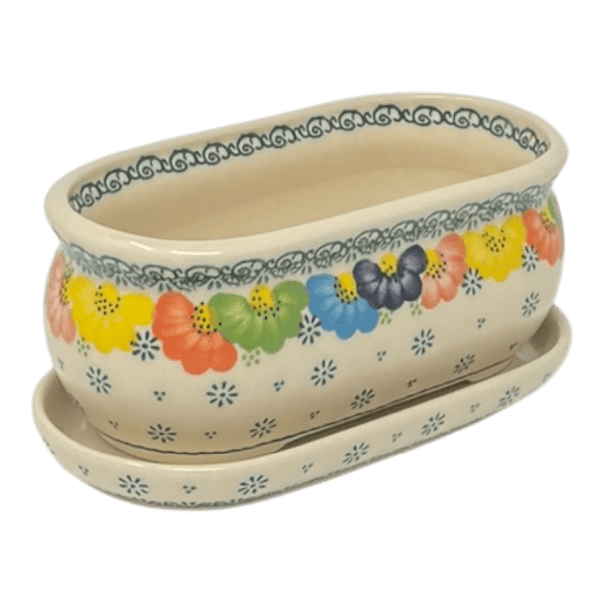Herb Pot, 6.9" in "Rainbow Wreath" by Galia | GDN11-UV3