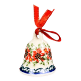 Ornament, Tiny Bell, 2" in "Draping Red Florals" by Galia | GDW09-PW3