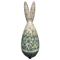 A picture of a Polish Pottery 12" Bunny Figurine (Blue & Green Dream) | GJ16-UHP2 as shown at PolishPotteryOutlet.com/products/12-bunny-figurine-blue-green-dream-gj16-uhp2