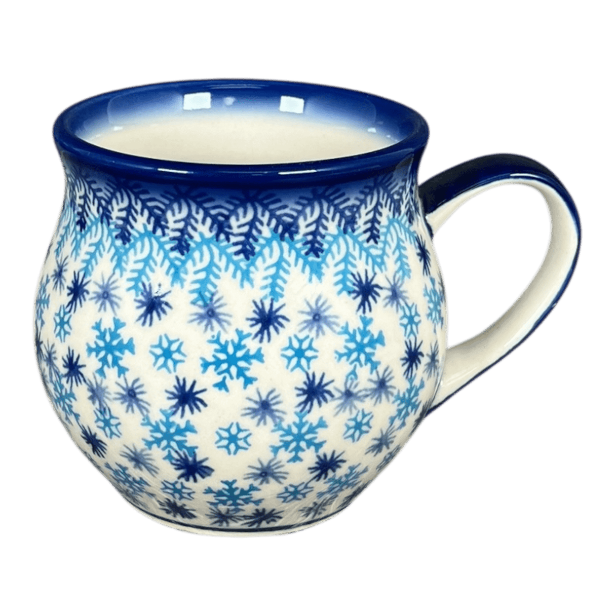 Mug, Belly Mug, 12 oz Medium in "Snow Flurry" by Galia | GK04B-PCH