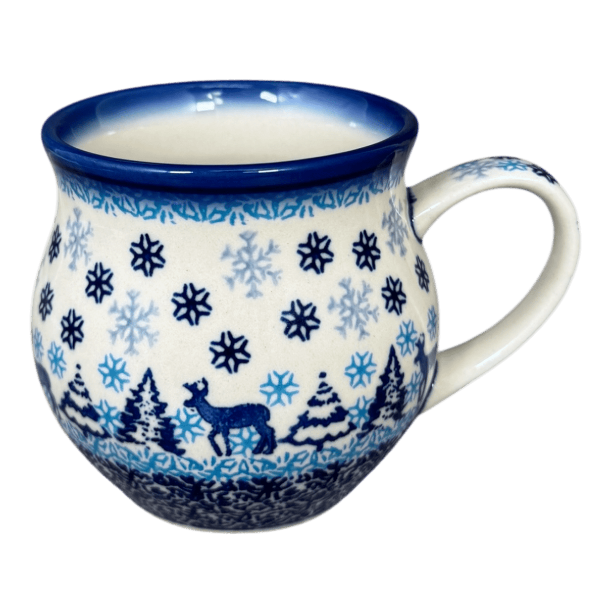 Mug, Belly Mug, 12 oz Medium in "Snowy Night" by Galia | GK04B-PCH2
