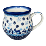 Mug, Belly Mug, 12 oz Medium in "Snowy Night" by Galia | GK04B-PCH2