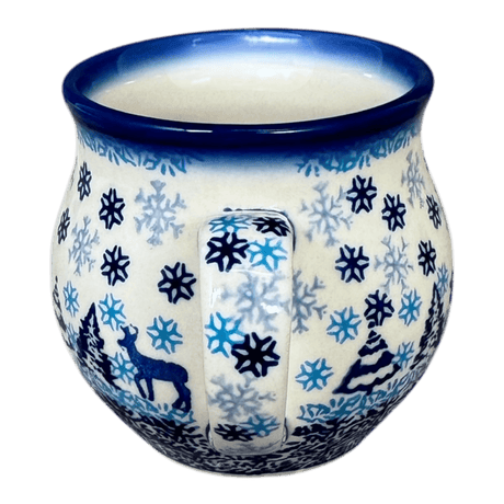 Mug, Belly Mug, 12 oz Medium in "Snowy Night" by Galia | GK04B-PCH2