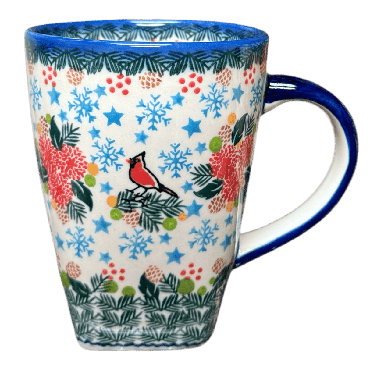 Mug, Tapered Mug, 20 oz in "Winter Cardinal" by Galia | GK06-AS2