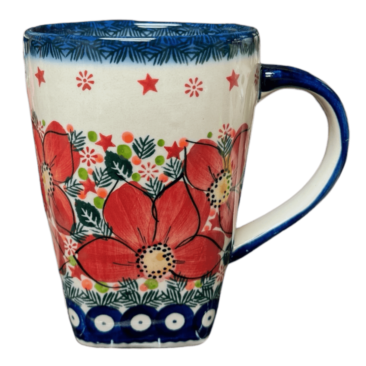 Mug, Tapered Mug, 20 oz in "Poinsettias" by Galia | GK06-AS5