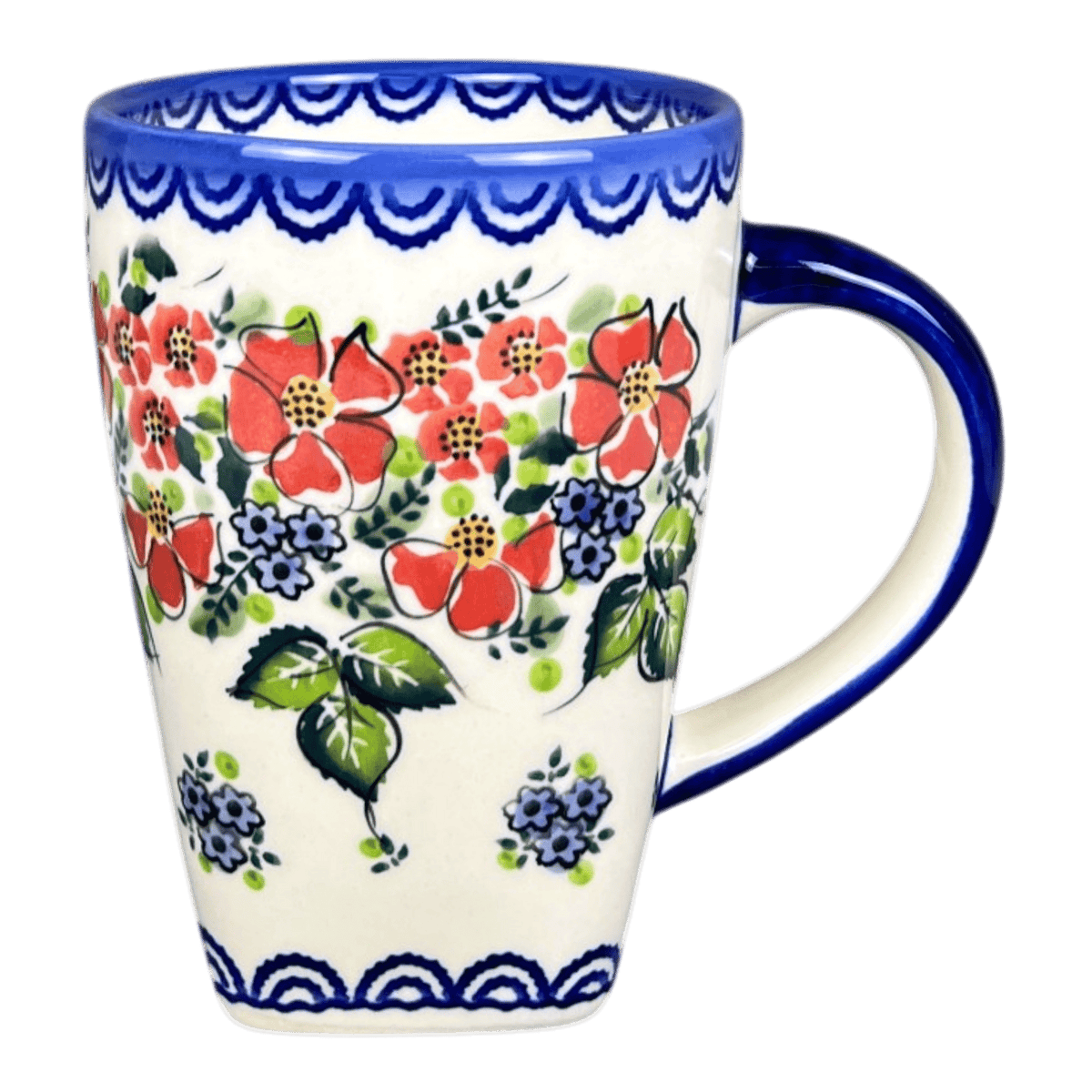 Mug, Tapered Mug, 20 oz in "Leafy Blooms" by Galia | GK06-AWP1