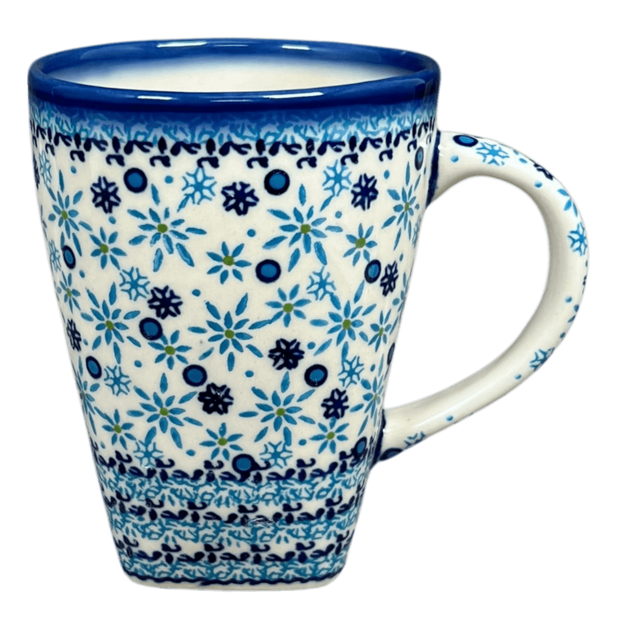 Mug, Tapered Mug, 20 oz in "Spring Snow" by Galia | GK06-PCH1