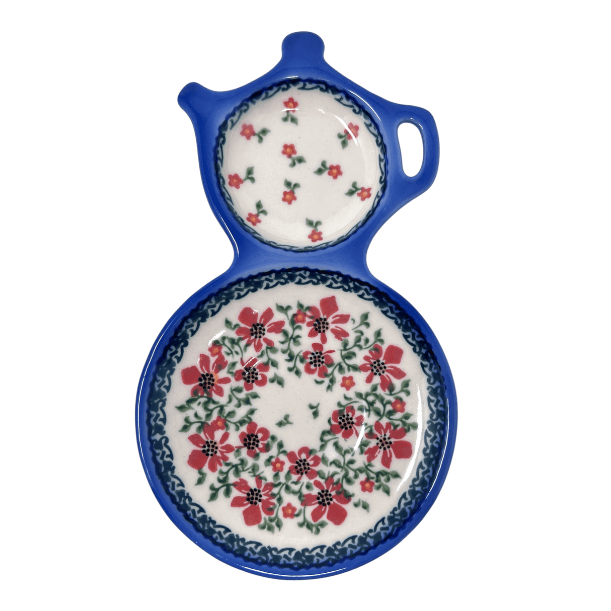 Tray, Tea Service, 8.25" x 5.5" in "Draping Red Florals" by Galia | GPH07-PW3