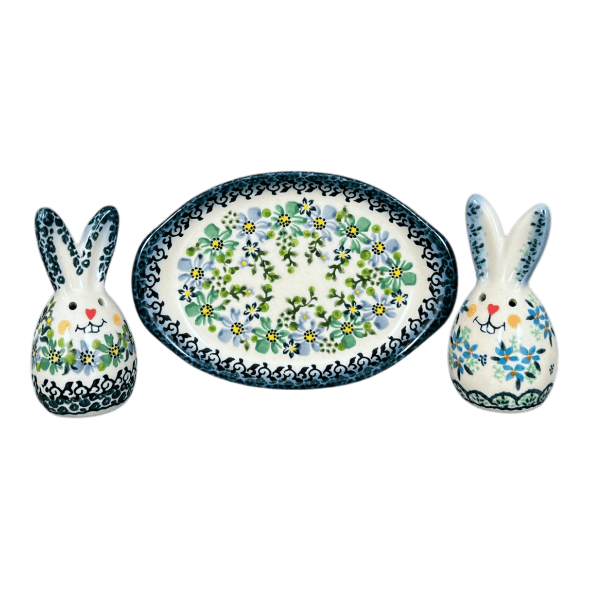 Shaker, Bunny, Set, 4.3" in "Blue & Green Dream" by Galia | GSP12-UHP2