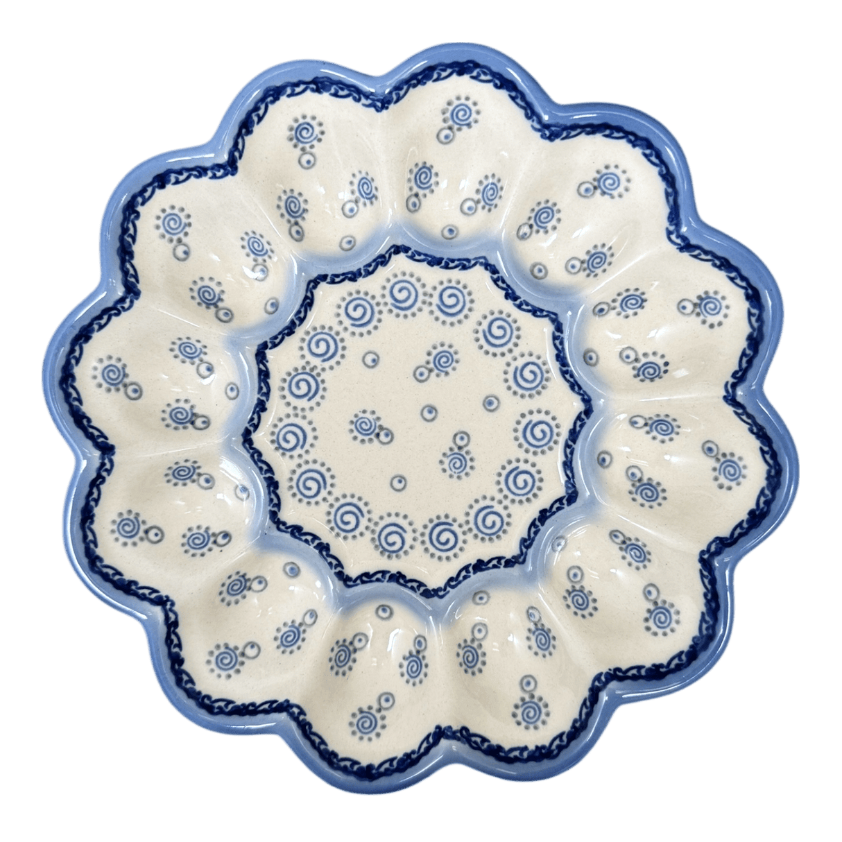 Plate, Round, Egg Plate, 9.5" in "Sea Spiral" by Galia | GT12-PK3