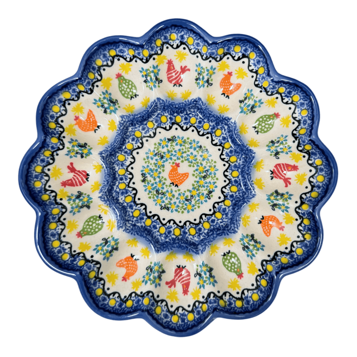 Plate, Round, Egg Plate, 9.5" in "Harvest Hens" by Galia | GT12-UK2