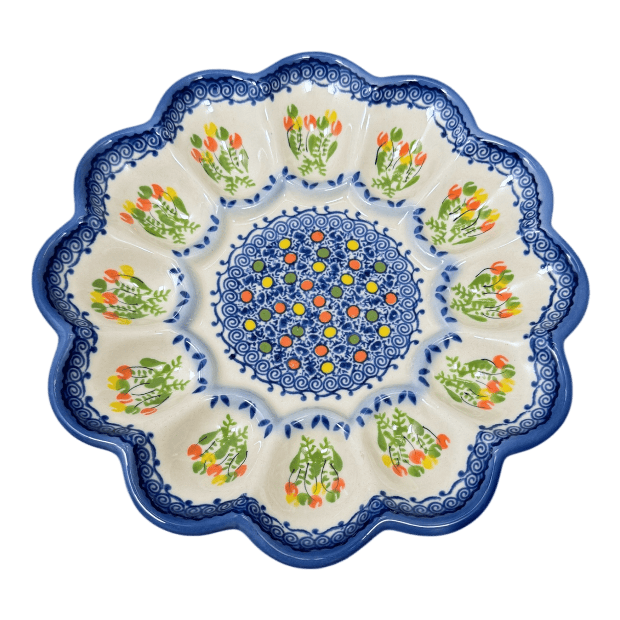 Plate, Round, Egg Plate, 9.5" in "Triumph Tulips" by Galia | GT12-UN3