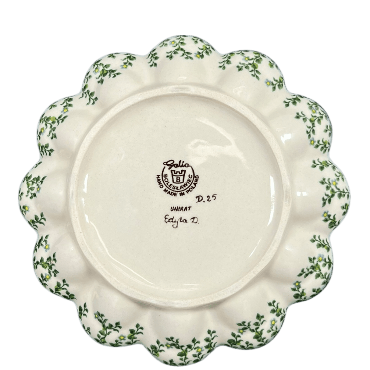 Plate, Round, Egg Plate, 8.75" Bunny in "Blue & Green Dream" by Galia | GT14-UHP2