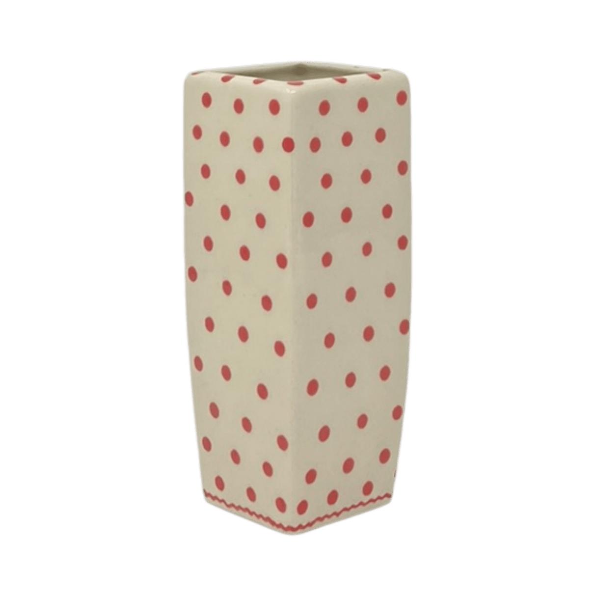 Vase, Square Vase, 6.5" in "Dotted Reds" by Galia | GW07-PG3