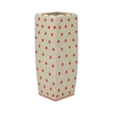 Vase, Square Vase, 6.5" in "Dotted Reds" by Galia | GW07-PG3