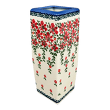 Vase, Square Vase, 6.5" in "Draping Red Florals" by Galia | GW07-PW3