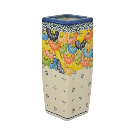 Vase, Square Vase, 6.5" in "Rainbow Wreath" by Galia | GW07-UV3