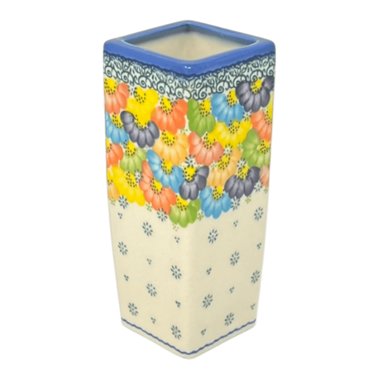 Vase, Square Vase, 6.5" in "Rainbow Wreath" by Galia | GW07-UV3