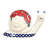 Figurine, Snail, 2.75" in "Red Daisy Dot" by Galia | GZW01-UCK