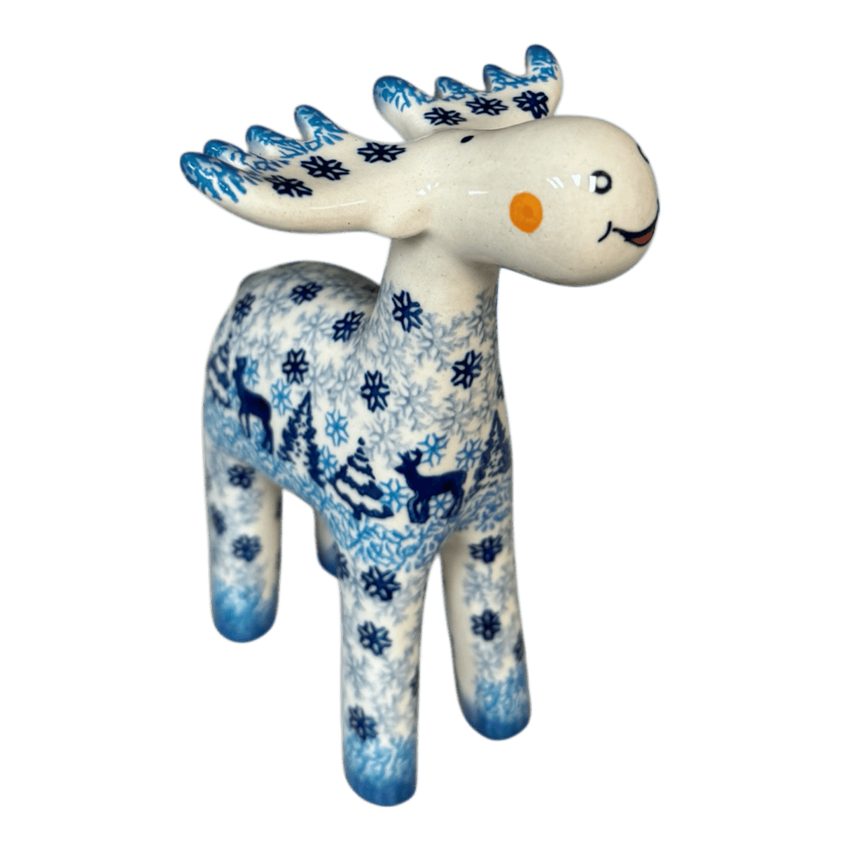 Figurine, Reindeer, 6.75" in "Snowy Night" by Galia | GZW31-PCH2