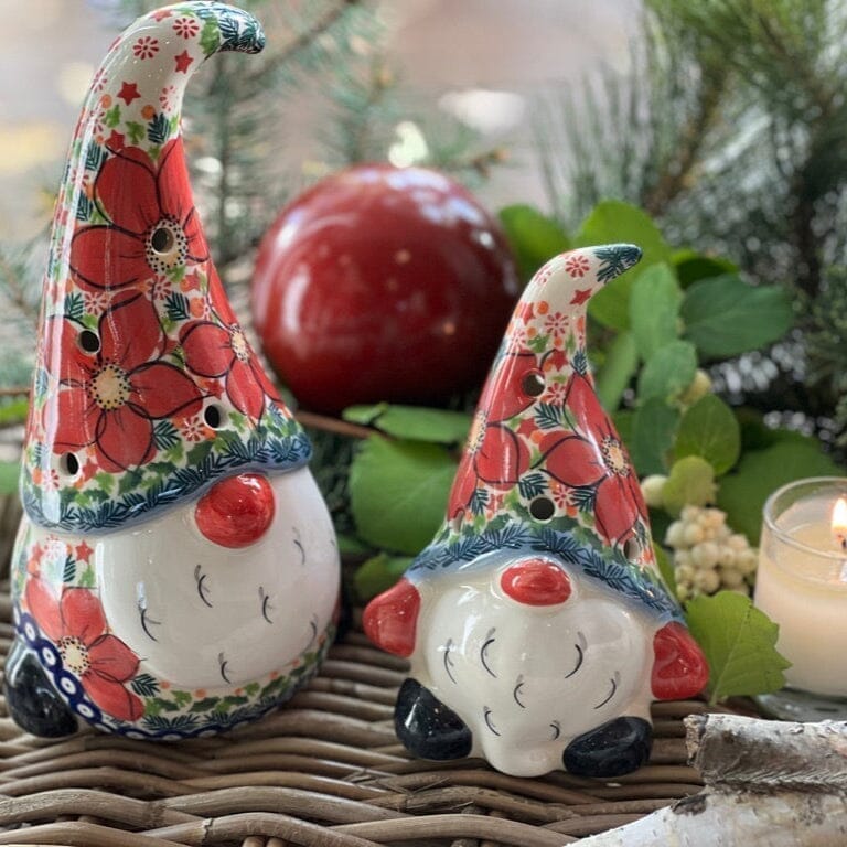 Luminary, Gnome, 8.5" Large in "Dotted Reds" by Galia | GAD41-PG3
