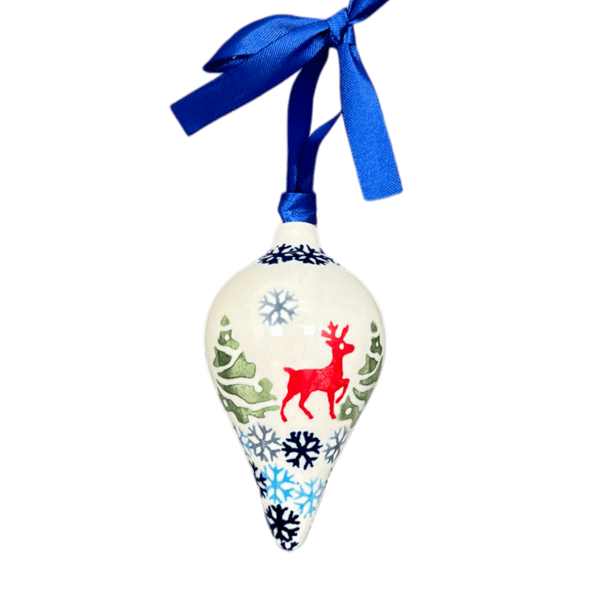 Ornament, Teardrop in "Reindeer Games" by Manufaktura | K027T-BL07