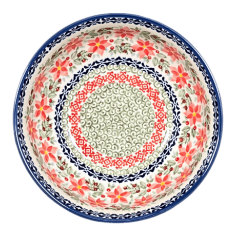 Bowl, Round, 8.5" in "Pink Poinsettia" by Manufaktura | M135S-PS14