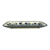 Platter, Rectangular, 14" x 8" in "Bouncing Blue Blossoms" by Manufaktura | P202U-IM03
