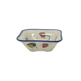Bowl, Square, 5.25" Small, WR (WR12G) in "Strawberries & Blossoms" by W.R. Ceramika | WR12G-WR2