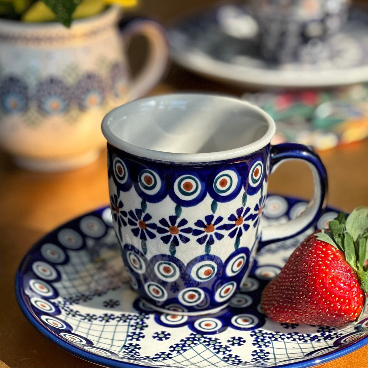 Mug, Mars Mug, 10oz Small in "Floral Peacock" by Manufaktura | K081T-54KK