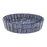 Quiche Dish, Round, 7.5" Small in "Blue Basket Weave" by Manufaktura | F055U-32