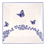 Plate, Square, Salad, 9" in "Butterfly Garden" by Manufaktura | T146T-MOT1