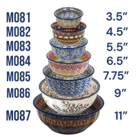 A picture of a Polish Pottery 3.5" Bowl (Floral Peacock) | M081T-54KK as shown at PolishPotteryOutlet.com/products/35-bowls-floral-peacock