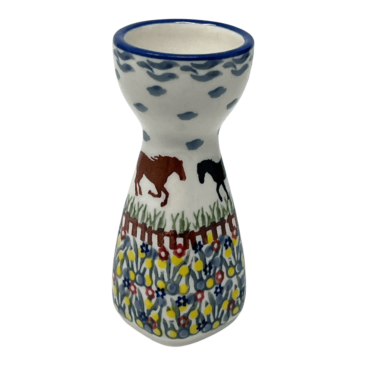Egg Cup, 4.5" in "Wild Horses" by Manufaktura | J048S-INK1