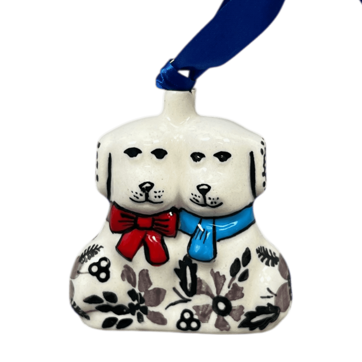 Ornament, Puppy Dogs, 2.5" in "Duet in Black & Grey" by Manufaktura | K015S-DPSC