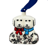 Ornament, Puppy Dogs, 2.5" in "Duet in Black & Grey" by Manufaktura | K015S-DPSC