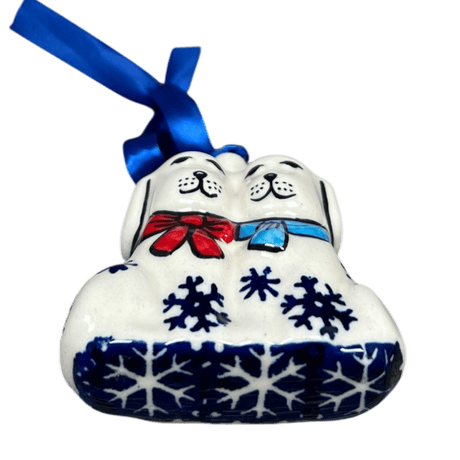 Ornament, Puppy Dogs, 2.5" in "Snow Drift" by Manufaktura | K015T-PZ