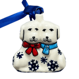 Ornament, Puppy Dogs, 2.5" in "Snow Drift" by Manufaktura | K015T-PZ