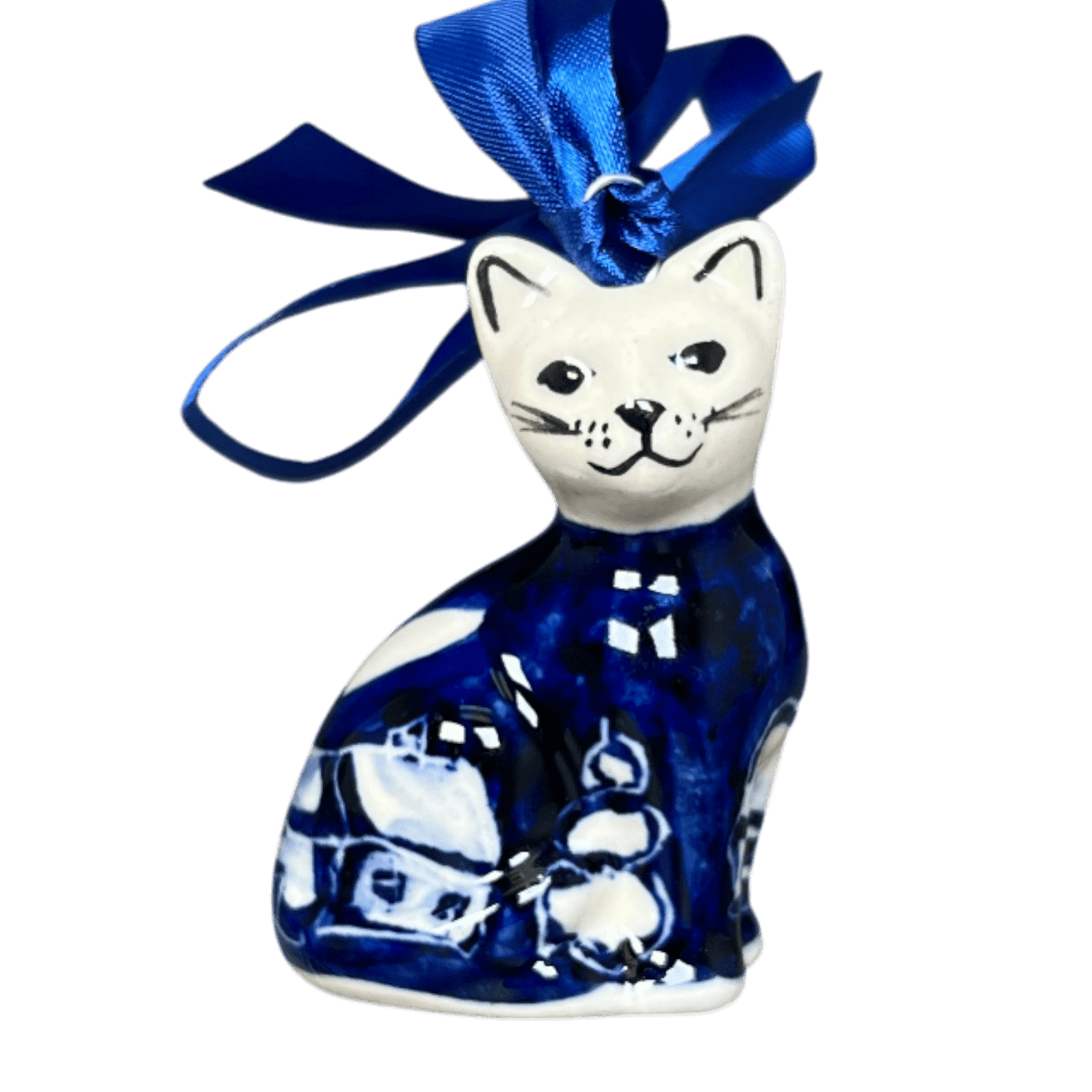 Ornament, Cat, 1.5" in "Winter's Eve" by Manufaktura | K018S-IBZ