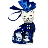 Ornament, Cat, 1.5" in "Winter's Eve" by Manufaktura | K018S-IBZ