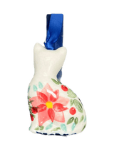 Ornament, Cat, 1.5" in "Pink Poinsettia" by Manufaktura | K018S-PS14