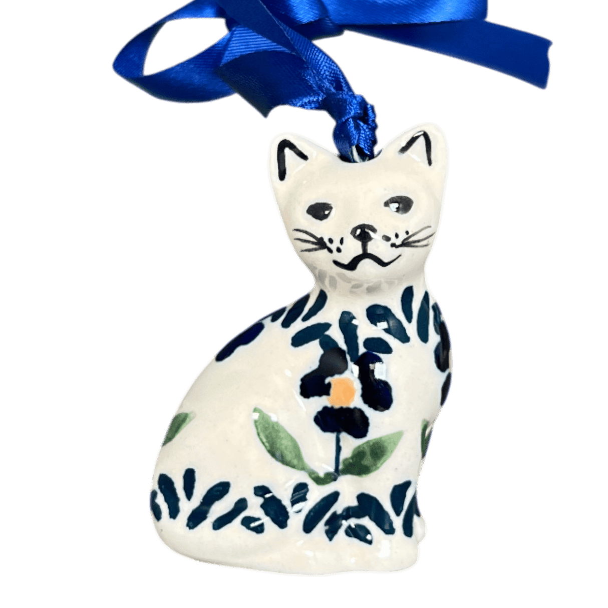 Ornament, Cat, 1.5" in "Forget Me Not" by Manufaktura | K018T-ASS
